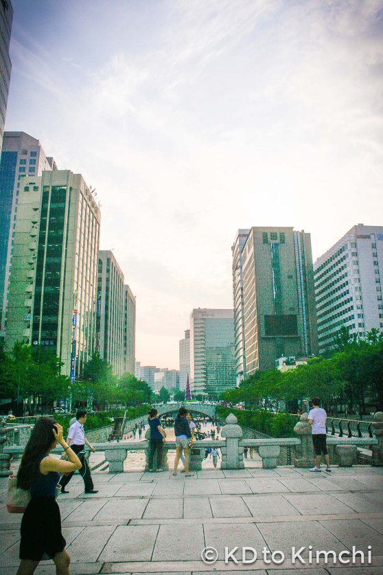 Staring down Cheonggyecheon stream near the KTO HQ