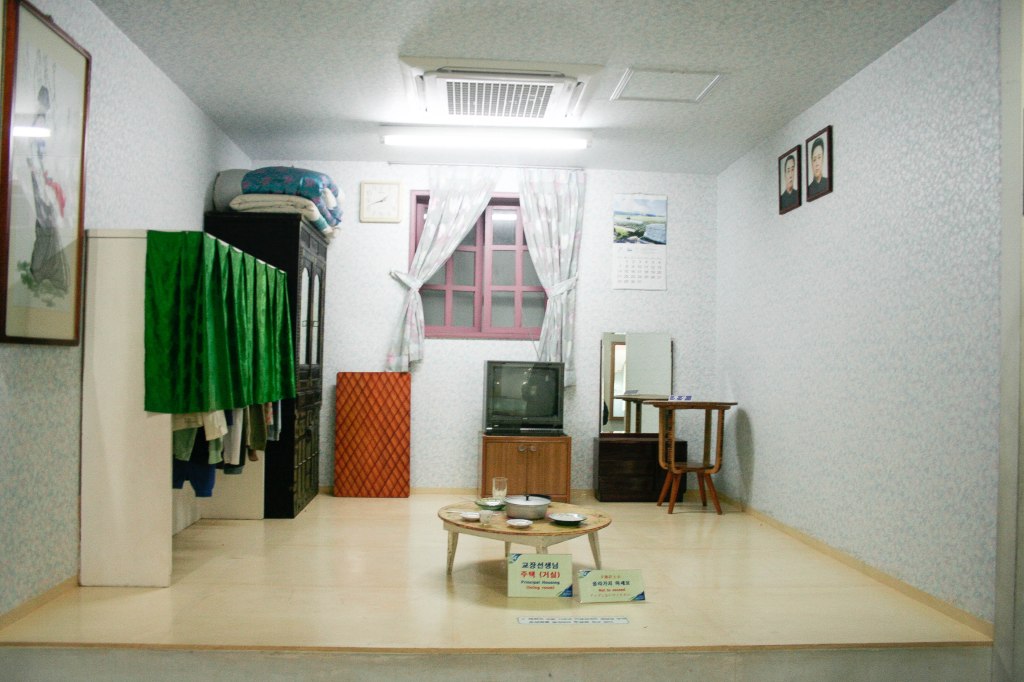 A typical/well-off North Korean home (notice the TV set, not something a lot of poor North Koreans can afford)