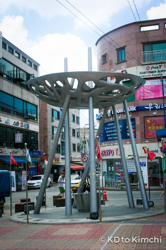 A monument in the Asian village park
