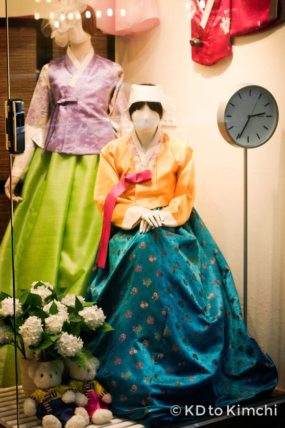 A hanbok store's front display 